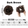 HIZEMLK 1PCS Messy Bun Hair Piece Messy Hair Bun Scrunchies for Women Wavy Curly Chignon Ponytail Hair Extensions Synthetic Thick Tousled Updo Bun (Dark Brown)