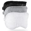 Plush Eye Mask 3 Pcs Sleeping Blindfold Sleeping Mask Sleep Mask Comfortable Plush Sleepover Mask Soft Furry Eye Cover for Sleepover Gift Birthday Party Favors(Black, White, Gray)