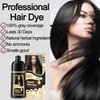 TENGLONG Black Hair Dye Shampo, Instant Black Dye Shampoo for Gray Hair,3-In-1 Color Shampoo–Long Lasting–100% Gray Coverage–Herbal Ingredients For Men & Women 500ml-BLACK