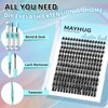 MH Cluster Eyelash Extensions Kit Lash Clusters Kit Lash Clusters with 12ML Bond and Seal Waterproof, 12ML Lash Remover, Lash Tweezers for DIY Lash Extension Kit (192PCS, 8-18mm)