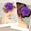 Rose Flower Hair Clip Purple Ladies Feather Flower Hair Clip Artificial Flower Brooch Hairpin Feather Hairband Floral Hats Barrette for Girl Headwear Dress Halloween Christmas Valentine Wedding Prom