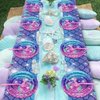 Mermaid Birthday Decorations - 81Pcs Mermaid Party Supplies Including Mermaid Plates and Napkins, Mermaid Tablecloth, Pink Forks for Kids Under the Sea Mermaid Birthday Party Supplies, Serves 20