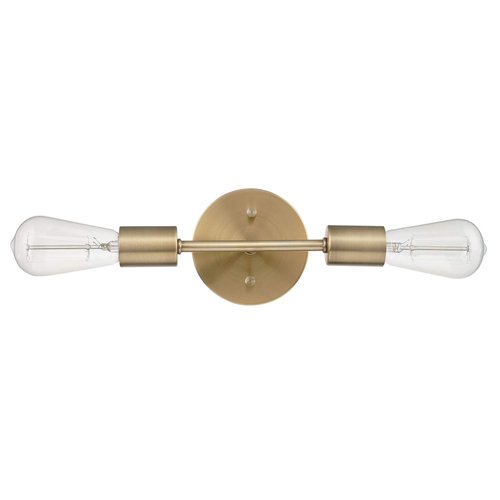 Globe Electric 51736 Alexandria 2-Light Reversable Vanity Light, Matte Brass, Gold, Bulb Not Included