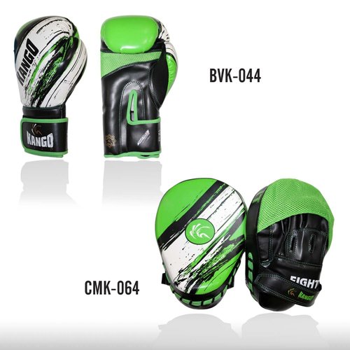 Kango Gold 4oz & 6oz Kids Gel Boxing Kickboxing Training Gloves Junior Punch Bag Children MMA Muay Thai Mitts (Green/White/Black, 4oz)