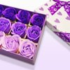 Rotumaty 15 PCS Floral Scented Bath Soap Rose Flower Petals, Plant Essential Oil Rose Soap Set, Best Gifts for Her Women Girls Mom Lover Birthday Valentines Christmas (Purple)