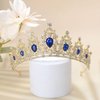 S SNUOY Crystal Tiaras and Crowns for Women Royal Blue Headband Princess Crowns for Birthday Wedding Prom Pageant Party Hat