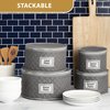 StackStorePlusMore China Storage Quilted Case for Dessert Plate, Bowls, Small Plate or Saucer - 8" W x 6" H - Gray - Includes 12 Felt Separators