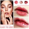 ZHISHUDL Plumping Lip Oil Lip Glow Oil Lip Gloss Oil Lip Stain Long Lasting Hydrating Non-sticky Big Brush Head Glitter Shine Clear Lip Oil Tinted for Lip Care and Dry Lips -015 Cherry Red
