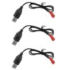 Maxmoral 3PCS Black USB Charging Cable JST Plug 3.7V USB Lithium Battery Charger for RC Aircraft Helicopter Toy Accessory
