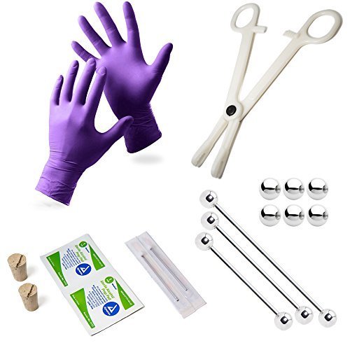 BodyJewelryOnline 18PCS Industrial Piercing Kit,Industrial Bar Piercing 14G Industrial Earring Surgical Steel Industrial Barbell Cartilage Piercing Scaffolding Jewelry Piercing Needles Kit