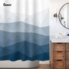 Sunlit Designer Popular Shower Curtain, Ombre Blue Fabric Contemporary Shower Curtains for Bathroom Décor