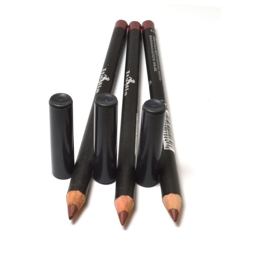3 Pcs x Italia Deluxe [ 1064 Hazelnut ] Ultra Fine Lip liner Pencil Lipliner Set + Free Zipper Bag