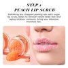 ANAI RUI Lip Mask & Lip Scrub Set, Stocking Stuffers Lip Care Kit, Overnight Lip Treatment with Lip Sleeping Mask & Sugar Lip Exfoliator Scrub, Lip Moisturizer for Dry, Chapped, Dark Lips, Peach