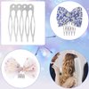 ANCIRS 50 Pack Hair Side Combs for Women, Metal Combs for Securing Headband Veils, 5 French Teeth Bridal Wedding Hair Barrette, Updo Bun Hair Accessories for Girls - White