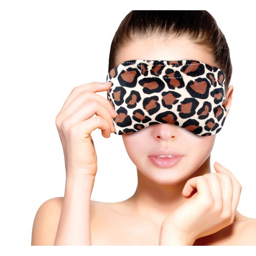 Heated Microwavable Eye Mask by FOMI Care | Lavender Scented, Reusable, Compress for Migraines, Dry Eyes, Headaches, and Sinus Relief | Soothing Moist Heat Wrap (Leapord)