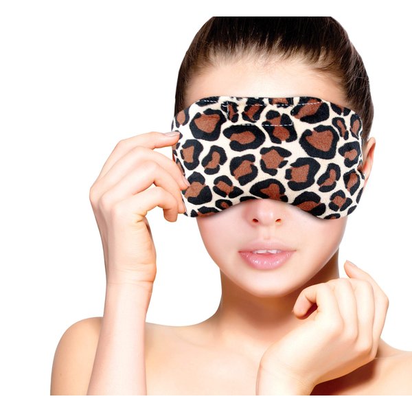 Heated Microwavable Eye Mask by FOMI Care | Lavender Scented, Reusable, Compress for Migraines, Dry Eyes, Headaches, and Sinus Relief | Soothing Moist Heat Wrap (Leapord)