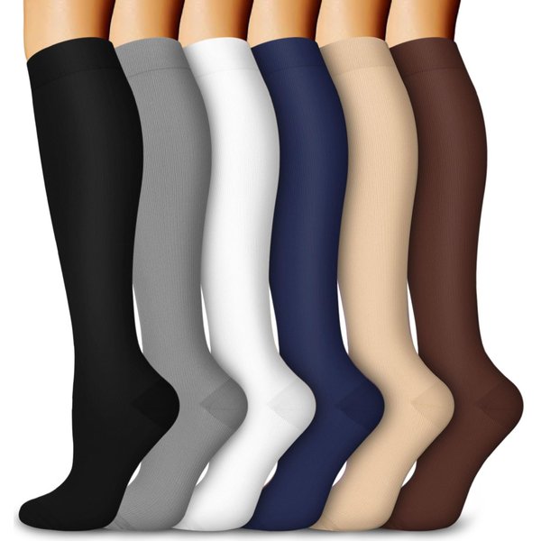 Aoliks Compression Socks for Women & Men, Knee High Support Socks for Running Athletic Cycling