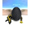 3D Printed Dragon, Black and Gold Articulated Crystal Dragon with Dragon Egg, Home Office Decor Executive Desk Toys, Fidget ADHD Toy for Autism/ADHD - D065