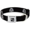 Dog Collar Seatbelt Buckle Native American Skull Black White 18 to 32 Inches 1.5 Inch Wide