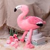 Qpewep 21Inch Flamingo Stuffed Animal Toys with 4 Babies Soft Plush Flamingo Inside Pink Plushie Machine Washable for Kids Birthday Toddlers Kids Zoo Flamingo Party Decor Xmas Gift