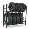 Benedict Harry RC Car Alloy Tire Rack/ Wheel Rack for 1.9'' 2.2" Tire Wheel Rim SCX10 D90 CC01 TRX4 RC Crawler (Black)