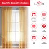 Sapphire Home Gold Sheer Curtains - 2 Panels Set, 54" x 84", Transparent, Light Filtering Privacy Voile Drapes, Sheer Window Curtains for Living Room, Bedroom, Kitchen, Dining Room - Gold/Bronze