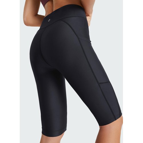 BALEAF Women's Long Swim Board Shorts SPF UV High Waisted Tummy Control Tankini Bathing Suit Swimsuit Bottoms with Pockets Black L