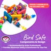 Super Bird Creations SB736 Wiggles and Wafers Bird Toy - Interactive Enrichment for Parrots, Quakers, Caiques, Pionus, Senegals - Wooden, Acrylic Beads, Pacifiers - Medium Bird Size, 3” x 5” x 9”