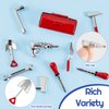 10 Pieces Mini Dollhouse Tool Set Mini Doll House Repair Multi Tool Include A Red Tin Box, 4 Outdoor Tools and 5 Repair Tools, Funny Mini Party Dollhouse Decoration Accessories