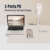 Ernydal 65W GaN USB c Charger,Flat USB Wall Charger,Slim USB Wall Charger with Foldable Plug for Travel, 2-Port with PD 3.0 & GaN PPS Charger