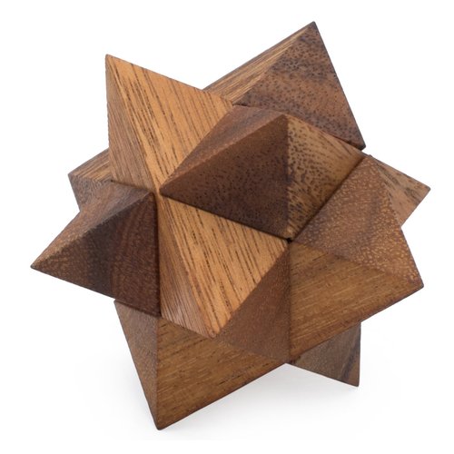 Shooting Star Puzzle: 3D Brain Teaser Wooden Puzzle for Adults Classic Handheld Interlocking STEM Skill Builder Interlocking Game Educational Problem-Solving Game