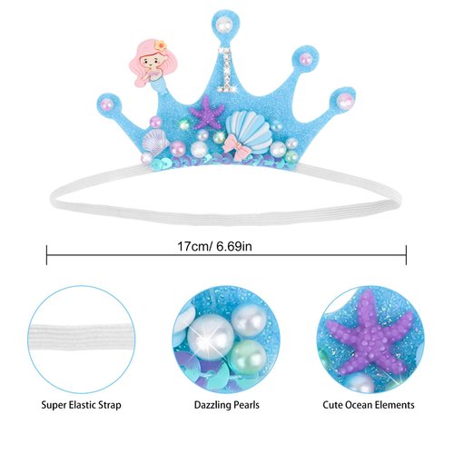 AMCAMI Ocean Elastic Headband Blue Ocean Party Decorations Ocean Crowns for Women Ocean Ocean Hair Accessories for Girls