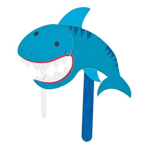 Fun Express Foam Shark Puppet Craft Kit -12 - Crafts for Kids and Fun Home Activities - VBS Vacation Bible School Supplies/Decor