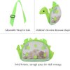 Auony Beach Toy Mesh Beach Bag Kids Shell Bag Dinosaur Beach Sand Toy Totes for Holding Shells Beach Toys Sand Toys Swimming Accessories for Boys Girls Picking Up Shells (Green)