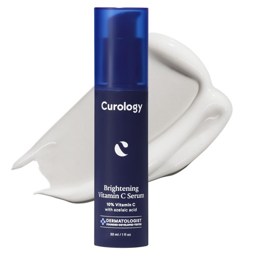 Curology Brightening Vitamin C Serum, 10% Vitamin C with Azelaic Acid, Visibly Evens Skin Tone, Smooths Texture, and Calms Redness, Milky Texture, 1 fl oz