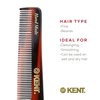 Kent R18T Handmade All Fine Tooth Pocket Comb for Men, Hair Comb Straightener for Everyday Grooming Styling Hair, Mustache and Beard, Use Dry or with Balms, Saw Cut and Hand Polished, Made in England