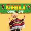 QOUBAI Chili Cook Off Banner, Green, 71 x 24 Inches, Premium Material, for Mexican Fiesta, Cinco De Mayo, Party Supplies