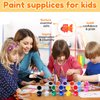Extrapins 12 Pack Mini Paint Set,Washable Acrylic Paint Strips Set for Kids & Adults,24 Filled Paint Strips in 12 Colors,24 Brushes,12 Mixing Palettes,3 Big Brushes