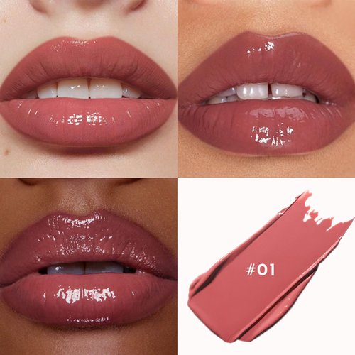 ZUK Hydrating Lip Gloss for Women and Girls, Moisturizing Creamy Lipstick for Dry Lips, Nourishing Highly Pigmented Lip Balm, Non-Sticky Tinted Lip Makeup