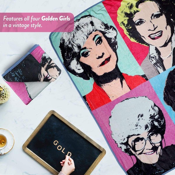 JUST FUNKY Golden Girls Themed Warhol Fleece Blanket Comforter | 45"x60" Stadium Blanket