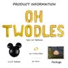 Geloar Oh Twodles Balloons Banner, Oh Twodles 2nd Birthday Party Decorations for Themed of Minnie Micky Mouse for Girl Boy Oh Twodles Birthday Party Supplies Decorations Set Of 12PCS Kit (Gold)