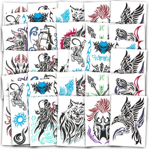 Tribal Tattoos for Men Women Adults Kids ~ 200 Pcs Pre-Cut Individual Temporary Tribal Tattoos Realistic for Party Favors Maui Costumes | Fake Totem Tattoos
