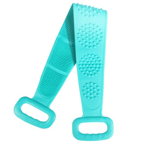 Silicone Bath Body Brush, Exfoliating Silicone Body Back Scrubber, Deep Clean Back Acne & Bacne, Extra Long and Super Soft, Suitable for Women ＆ Men (Green)