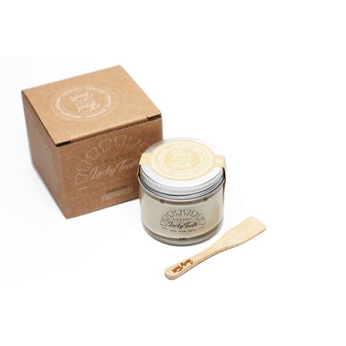 Lucky Teeth Organic Toothpaste-All Natural, Remineralizes and Fortifies Teeth and Gums. (2 oz Glass)