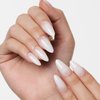 GLAMERMAID Press on Nails Medium Almond, Spring Summer White Ombre French Tip Glue on Gel Nails, 24Pcs Short Stiletto Acrylic False Nails Kit Reusable UV Finish Full Cover Stick on Nail for Women Gift