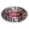 PETERBILT Vintage Style Antique Pewter Finish Metal Enamel Belt Buckle