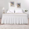 RIMELA White Bed Skirt Queen 15 Inch Drop Silky Luxurious Fabric, Wrinkle and Fade Resistant with Adjustable Elastic Belt Easy to Install Machine Washable Dust Ruffles Bedskirt for Matress Box Spring