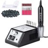 Professional Nail Drill Machine 30000 RPM Efile Electric Nail Filer Kit for Finger Toe Nails, Acrylic Gel Nails, Manicure Pedicure Drill with 6Pcs Nail Bits, 106Pcs Sanding Bands - Black