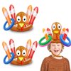 2 Pack Thanksgiving Ring Toss Games Toys for Kids Thanksgiving Inflatable Turkey Hats Toss Games Thanksgiving Family School Party Favors Decor Indoor Outdoor Party Game(2 Turkey Hats, 8 Rings)
