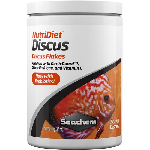 Seachem NutriDiet Discus Flakes - Fortified Ornamental Fish Food Supplement 100g 3.52 Ounce (Pack...